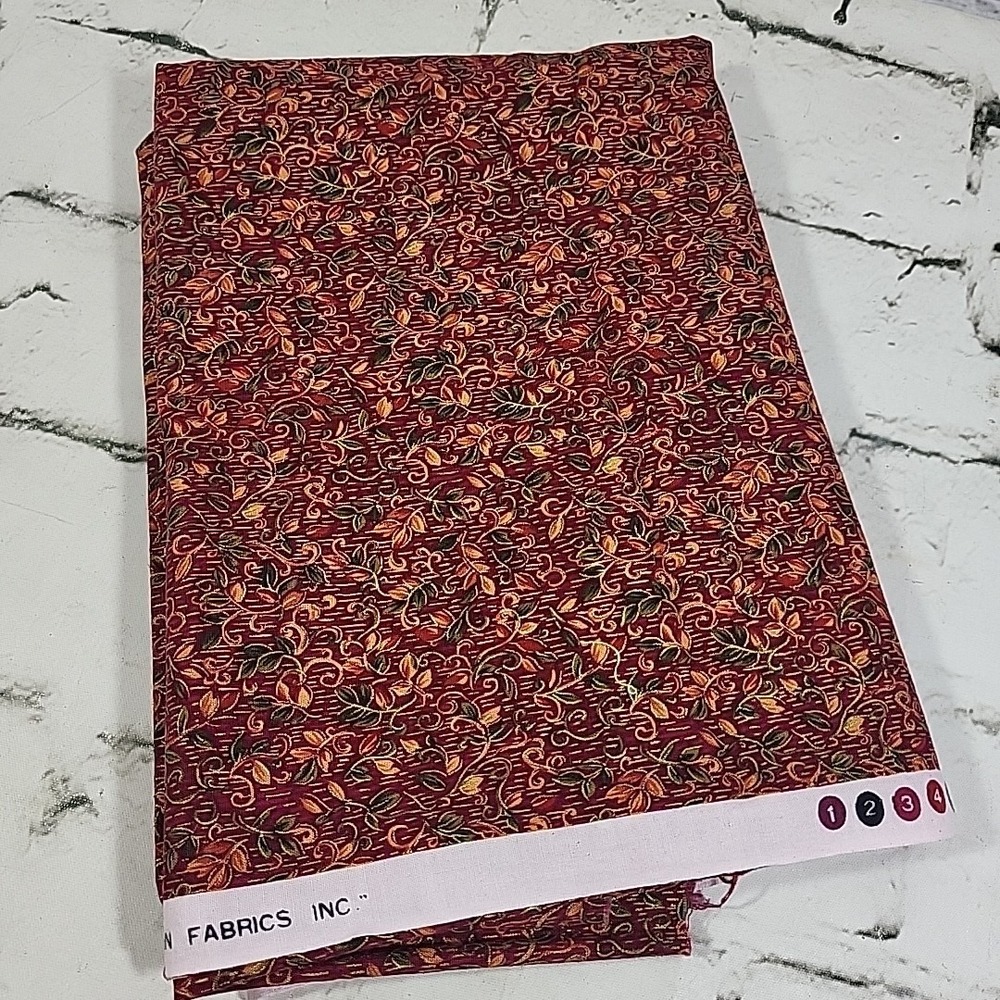 Vintage Peter Pan Floral Fabric Autumn Hues Gold Accent 44" By 1 Yard Sew Crafts